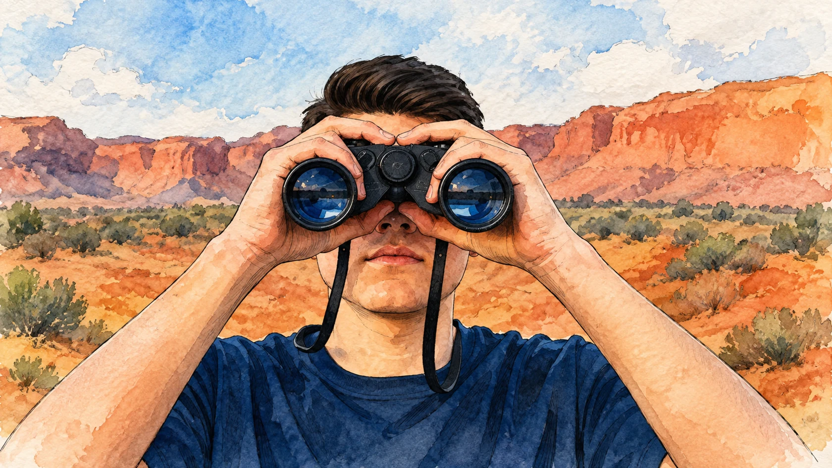 Ilustracja tuszem i akwarelą na podstawie oryginalnej okładki: Active Scanning w Sieciach Wi-Fi