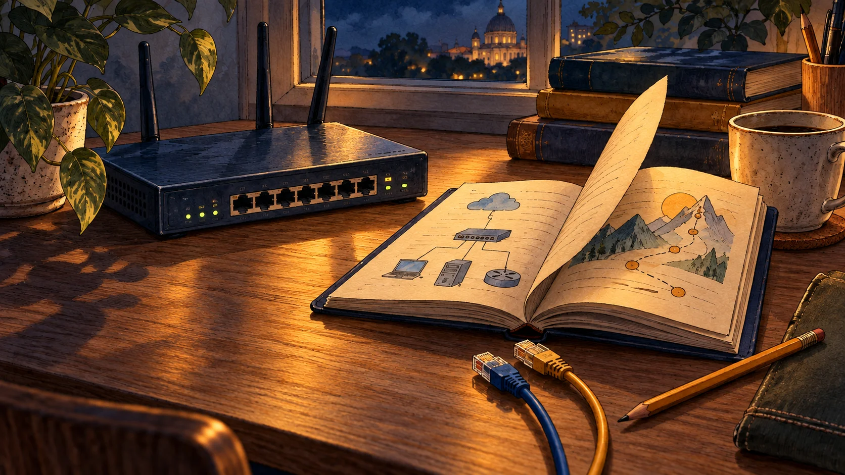 CCNA v3.0 już jest! Co się zmieniło? — ilustracja tuszem i akwarelą