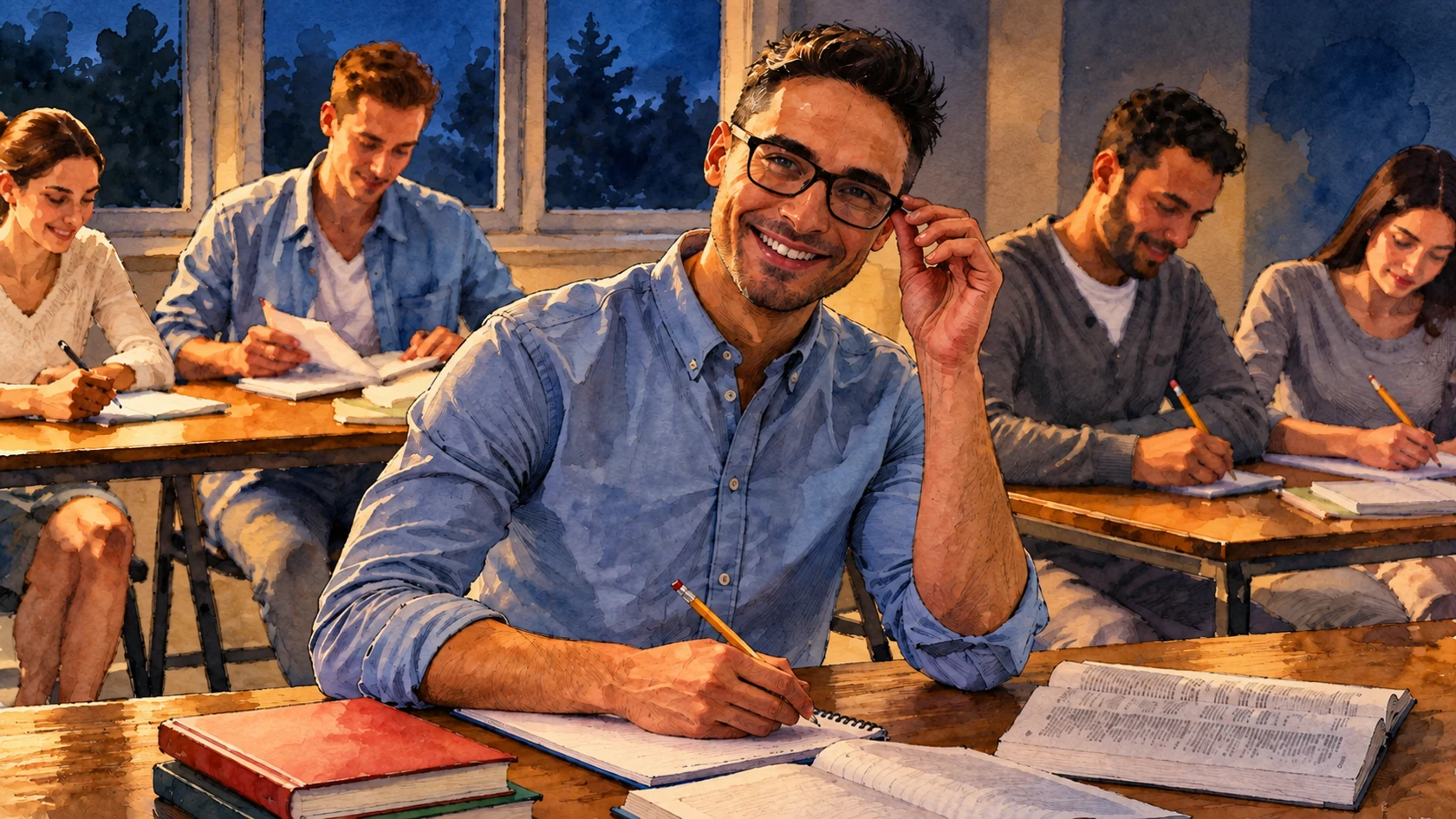 Ilustracja tuszem i akwarelą na podstawie oryginalnej okładki: Cisco aktualizuje CCNP Enterprise