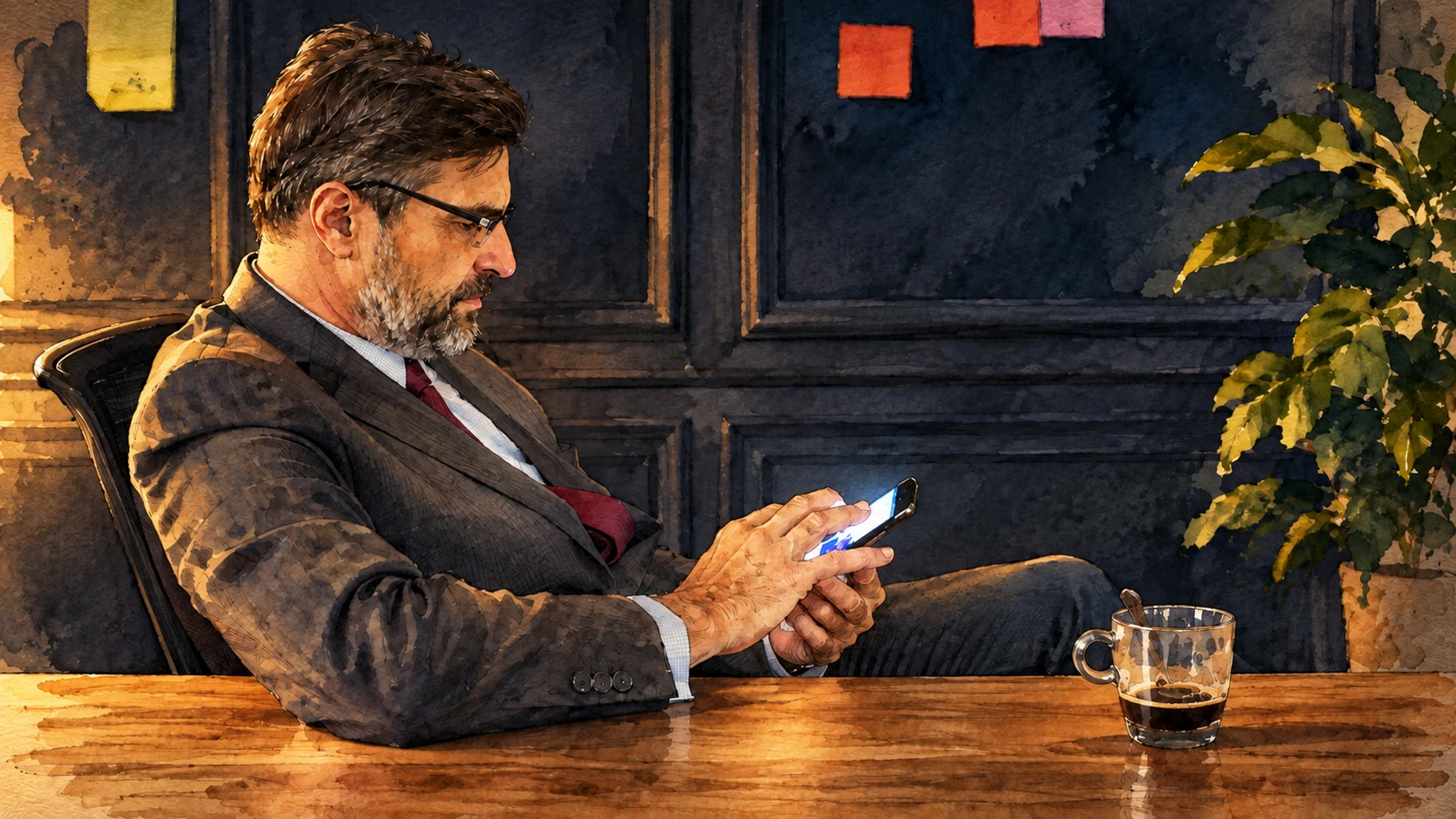 Ilustracja tuszem i akwarelą na podstawie oryginalnej okładki: Wi-Fi CERTIFIED Enhanced Open & Easy Connect