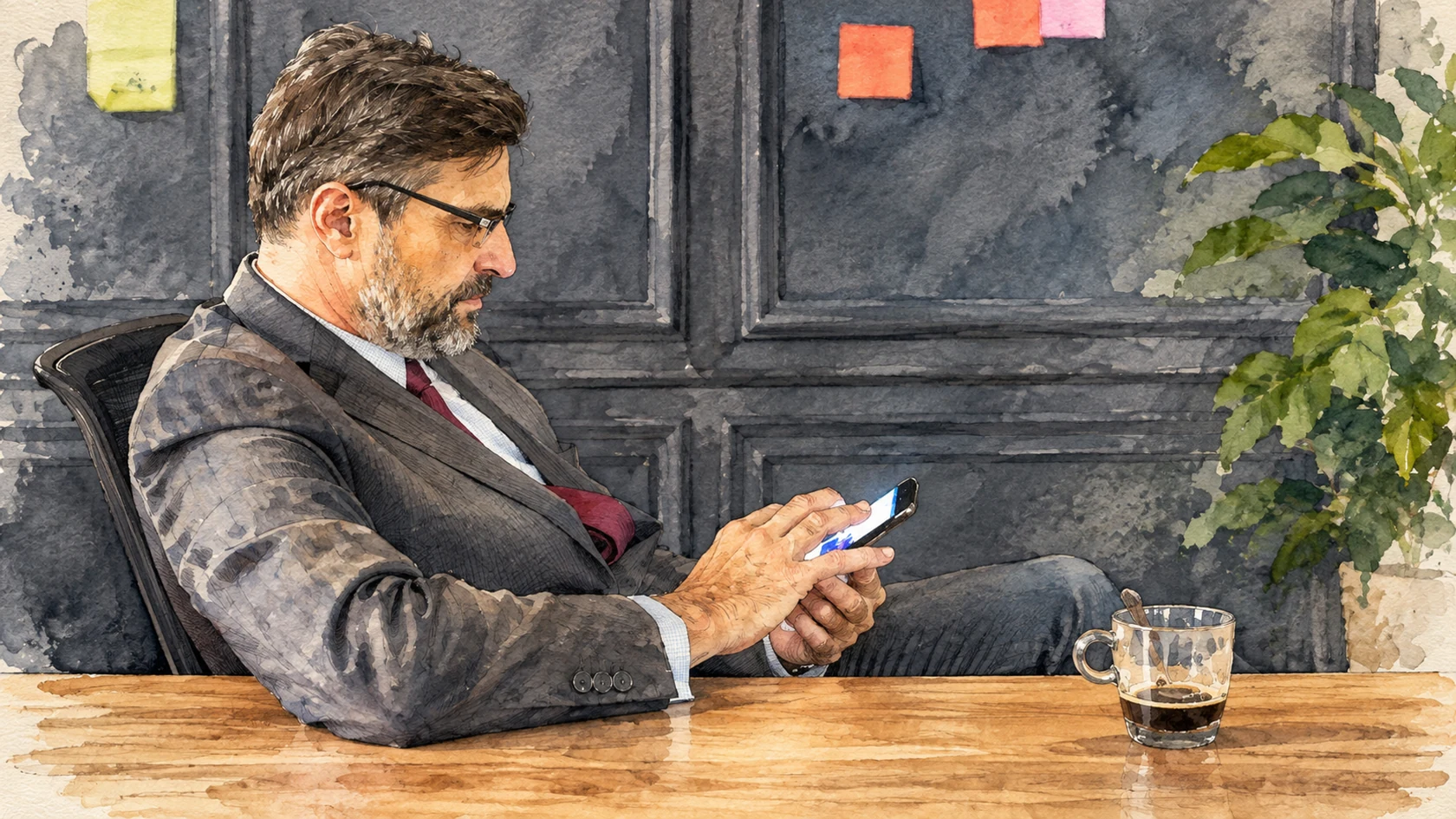 Ilustracja tuszem i akwarelą na podstawie oryginalnej okładki: Wi-Fi CERTIFIED Enhanced Open & Easy Connect