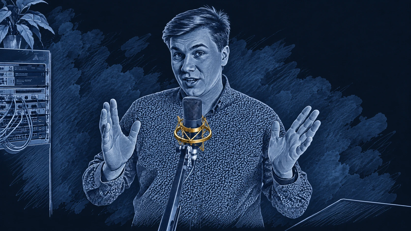 Ilustracja tuszem i akwarelą na podstawie oryginalnej okładki: Czy labowanie na fizycznym sprzęcie ma sens?