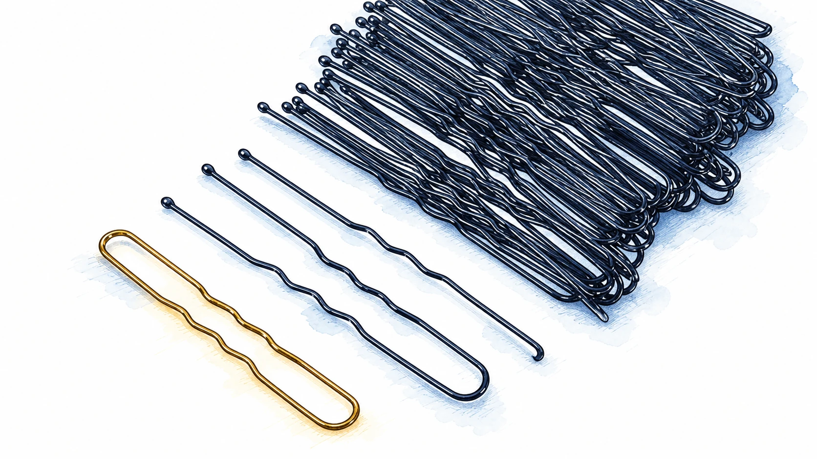 Ilustracja tuszem i akwarelą na podstawie oryginalnej okładki: Hairpinning w teorii – przegląd technologii