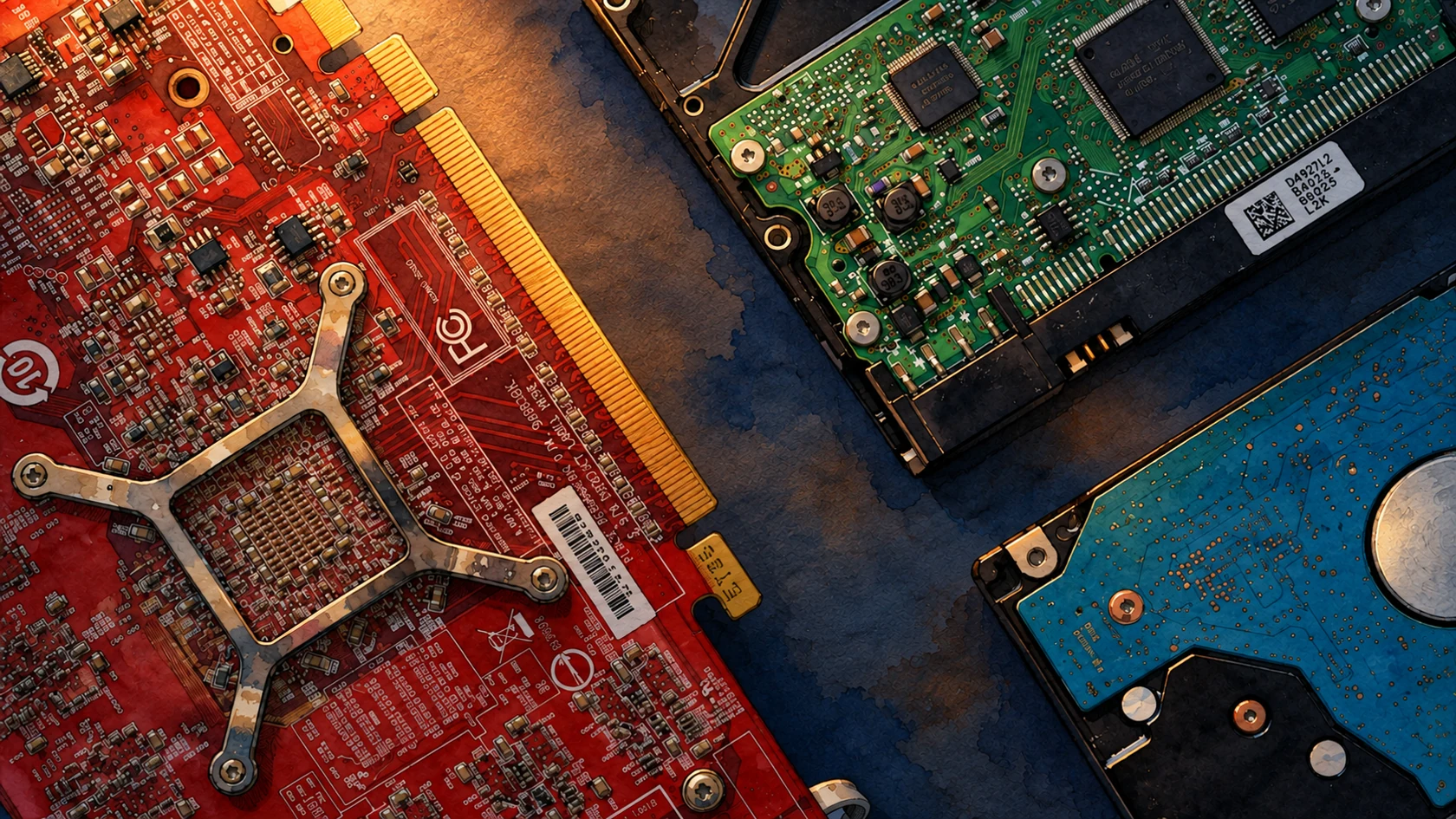 Ilustracja tuszem i akwarelą na podstawie oryginalnej okładki: Cisco IOS XE – esencja modularności i redundancji?