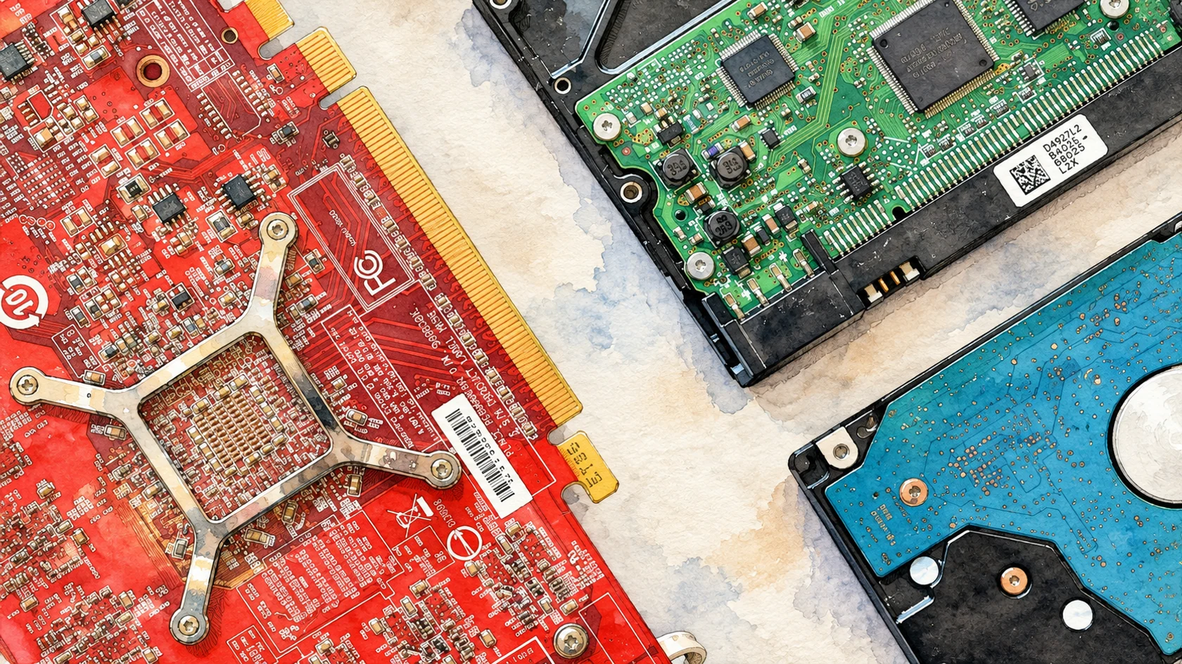 Ilustracja tuszem i akwarelą na podstawie oryginalnej okładki: Cisco IOS XE – esencja modularności i redundancji?