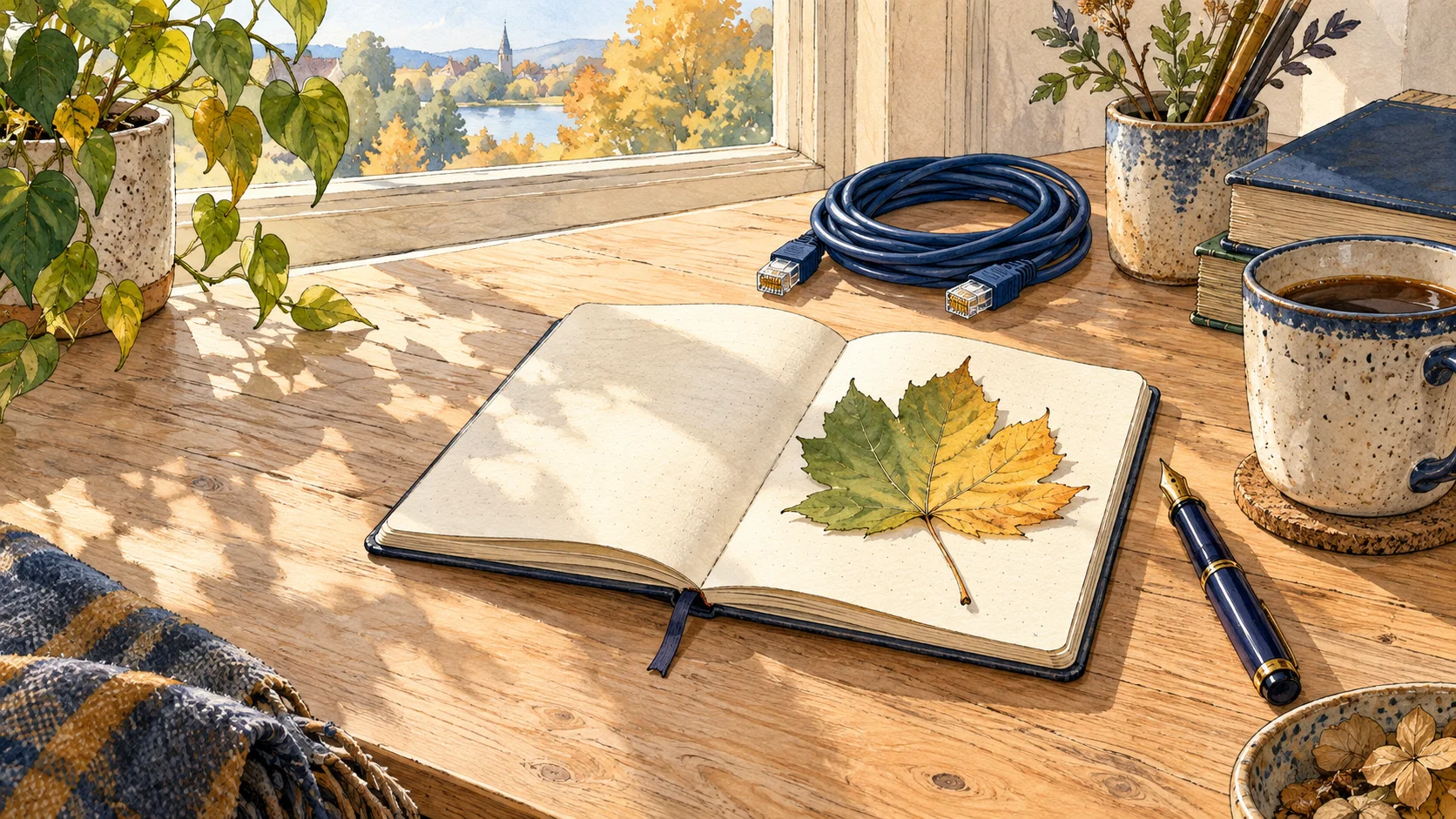 Podsumowanie miesiąca – wrzesień 2018 — ilustracja tuszem i akwarelą